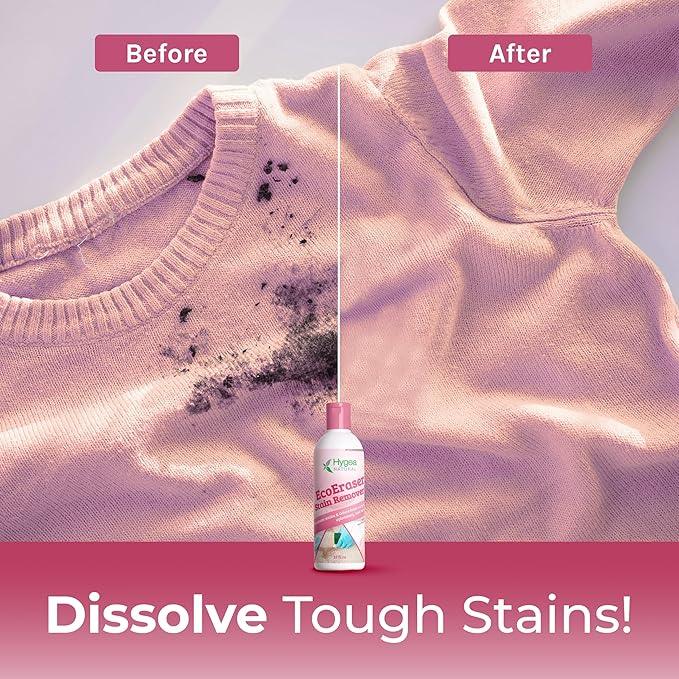 Hygea Natural EcoEraser Stain & Odor Remover - Liquid Formula for Carpet, Rugs, Upholstery, Fabrics - Deodorizing Pet Spot Cleaner (32 oz) - NeatNest