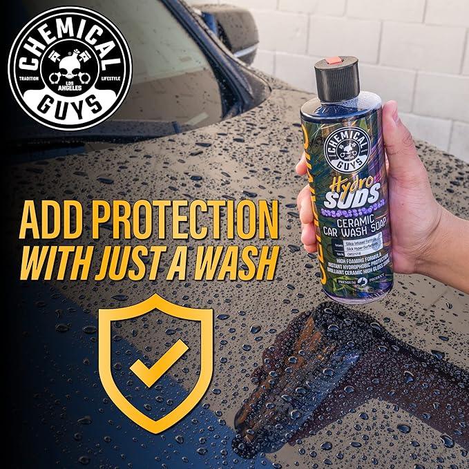 Chemical Guys HydroSuds Ceramic SiO₂ Shine High Foaming Car Wash Soap - Foam Cannon Soap, Works with Foam Guns or Bucket Washes Safe for Cars, Trucks, Motorcycles, RVs, & More, Berry Scent - 64 fl oz - NeatNest