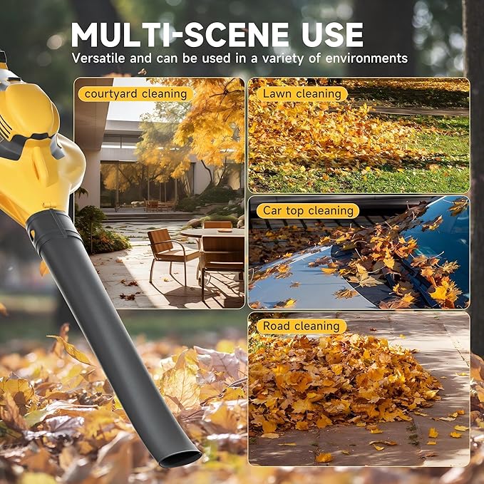 Deluxe Lorulei Cordless Leaf Blower,New Upgrad 20V Electric Cordless Blower, 2 Batteries & 2 Fast Chargers Included, High-Power Tool for Lawn, Leaves, Dust & Patio Cleaning