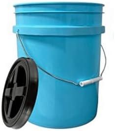 House Naturals 5 Gallon Food Grade Bucket Pail with Airtight Screw on Lid (Pack of 3) BPA Free Made in USA- 3 Colors (Aqua, Blue, Gray, Black lids) - NeatNest