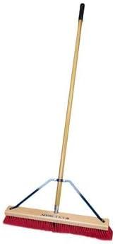 USA Broom 24" Soft Sweep Indoor Push Broom with 60" Handle. Ideal for Epoxy & Polished Floors. Durable American Made Steel Brackets-Stainless Steel Hardware. No Plastic. 100% Made in The USA - NeatNest