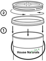 House Naturals 5 Gal Food Grade BPA Free Made in USA Yellow Plastic Buckets Premium 90 mil pails with Gasket Screw On Lids - Pack of 2 (Green lids) - NeatNest