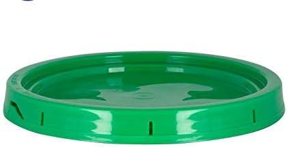House Naturals 5 Gallon Black Bucket Pail with Green lids Food Grade BPA Free (Pack of 2) Durable 90 Mil All Purpose Container - NeatNest