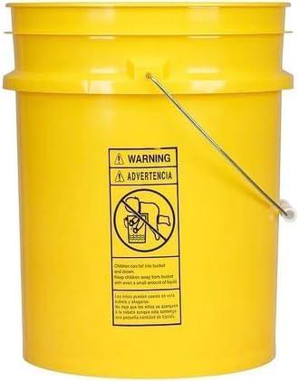 House Naturals 5 Gallon Food Grade Plastic Bucket with Air Tight Screw on Lid Made in USA Container (Yellow Bucket with Aqua Lid) - NeatNest