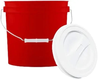 House Naturals 2 Gallon Food Grade BPA Free Made in USA Red Bucket Container with White Screw On Lid (Pack of 2) - NeatNest