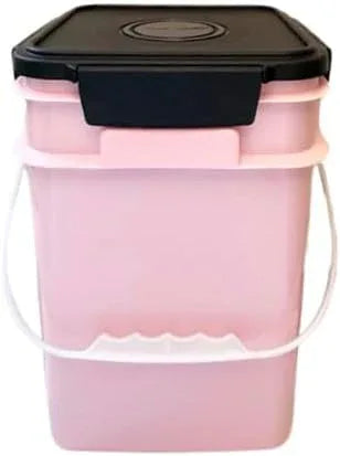 House Naturals 4 Gallon Square Food Grade Bucket Pail with Plastic Handles and Lid (Pack of 3) Made in USA containers (Pink/Magenta/Purple - Black lids) - NeatNest