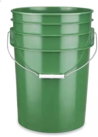 House Naturals 6 Gallon Green and Yellow Plastic Buckets with Black Airtight lids Food Grade Made in USA (2 Pack) - NeatNest