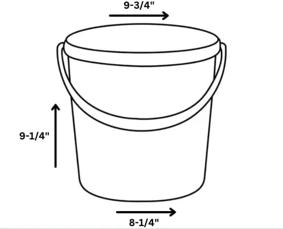 House Naturals 2 Gallon White Bucket with Screw on Lid - Pack of 3 Made in USA contrainers (White Buckets with Aqua Lids) - NeatNest