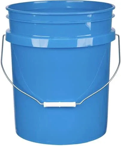 House Naturals 5 Gallon Food Grade Bucket Pail with Airtight Screw on Lid (Pack of 3) BPA Free Made in USA- 3 Colors (Aqua, Blue, Gray, Black lids) - NeatNest