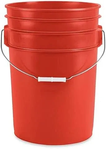 House Naturals 6 Gallon Large Red Food Grade BPA Free Bucket Pail with AirTight Screw on Lid (Pack of 2) - NeatNest