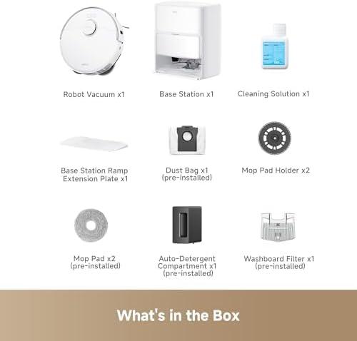 Mova P50 Pro Ultra Robot Vacuum and Mop, 19,000Pa Suction with Anti-Tangle Brush, Removable & Liftable Mop for Carpet & Floor, 167℉ Mop & Washboard Self Drying & Cleaning, Auto Empty & Refill - NeatNest