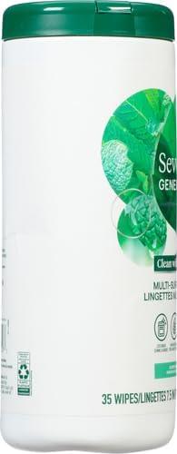 Seventh Generation Multi-Surface Cleaning Wipes, Garden Mint Scent, Cuts Grease & Grime, 35 Wipes - NeatNest