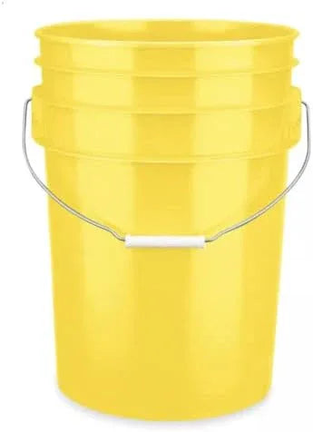 House Naturals 6 Gallon Green and Yellow Plastic Buckets with Black Airtight lids Food Grade Made in USA (2 Pack) - NeatNest