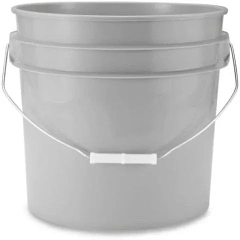 House Naturals 3.5 Gallon Food Grade Grey Bucket Pail with Green Screw on Air-Tight Lid (Pack of 4) BPA Free containers -Made in USA - NeatNest