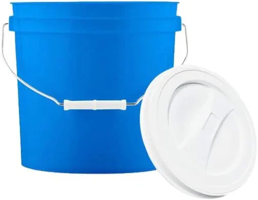 House Naturals 2 Gallon Blue Food Grade - BPA Free - Made in USA Bucket Pail with White Screw On Lid - NeatNest