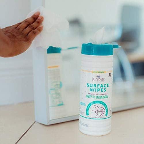 12 Pack Surface Cleaning Wipes with Bleach, All-Purpose Cleaner for Bathroom, Kitchen, Office, 420 Count Canister, 7.5" x 7" Sheet, Fresh Scent, Lint Free & Durable - NeatNest