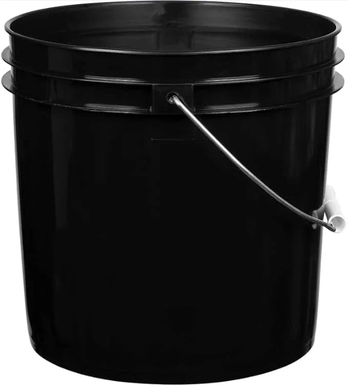 House Naturals 2 Gallon White Bucket with Screw on Lid - Pack of 3 Made in USA contrainers (Black Buckets with Blue Lids) - NeatNest