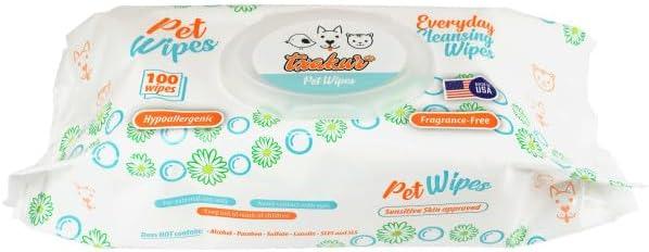 Txakur pet Wipes for Dogs and Cats Hypoallergenic Natural Products for Cleansing from Nose to Tail 100 Count 8x7in Wipes Perfect for Grooming and Cleaning Made in The USA Fragance-Free - NeatNest