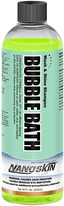 Nanoskin BUBBLE BATH Foaming Car Wash Shampoo 16 Oz. - Works with Foam Cannon, Foam Gun, Bucket Washes, Car Soap for Pressure Washer | For Car, Truck, Motorcycle, RV & More | Green Apple Scented - NeatNest