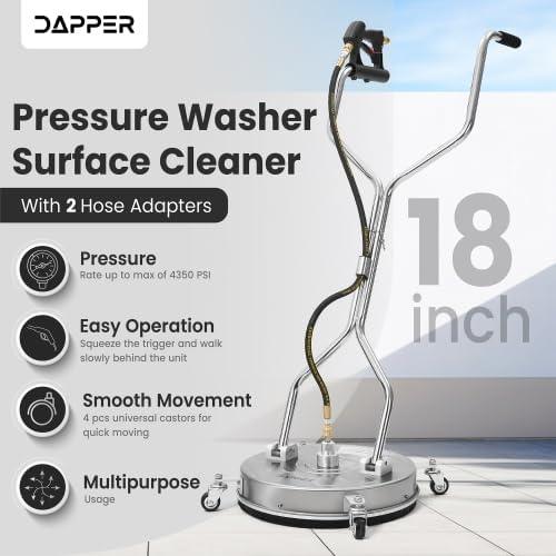 18" 4350 PSI Surface Pressure Washer Cleaner with 2 Hose Adapters - NeatNest