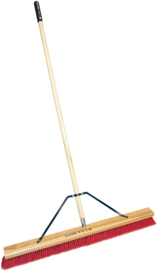 2 Pack Bundle - 24" Everyday Sweep Indoor/Outdoor Push Broom with 60" Handle. Ideal for Garages & Shops. Durable American Made Steel Brackets-All Stainless Steel Hardware. No Plastic. 100% USA Made. - NeatNest
