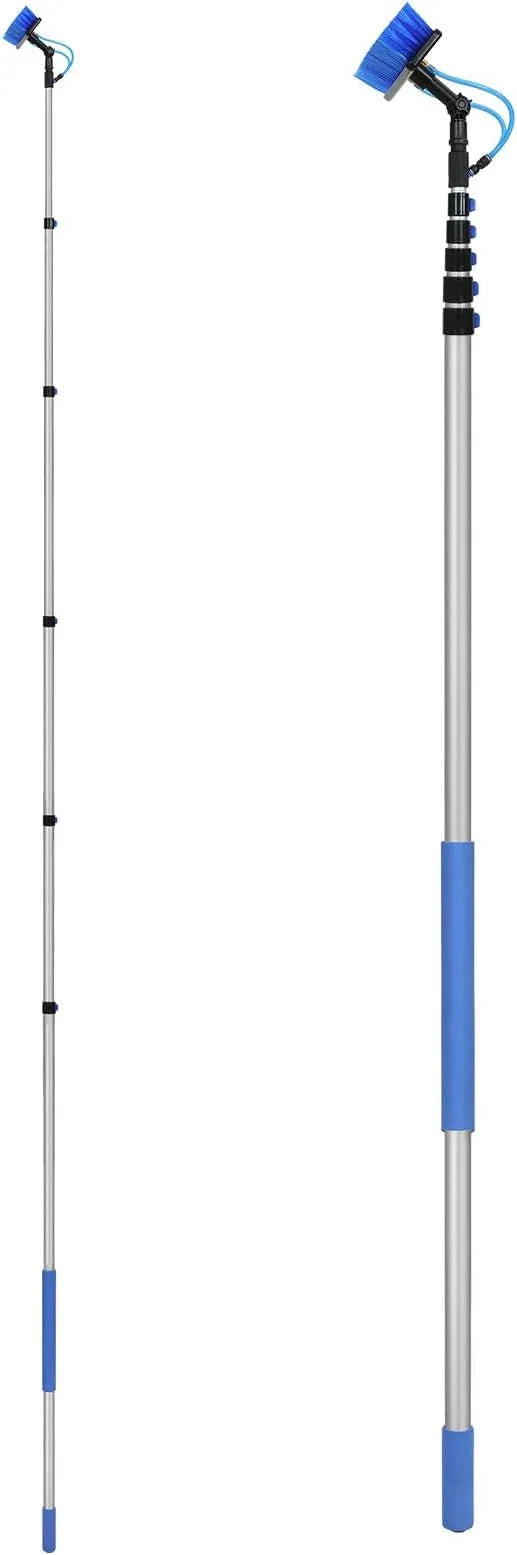 VEVOR Water Fed Pole Kit, 36FT Solar Panel Cleaning Pole with Extendable Handle, 180° Rotatable Brush Head & 65.6FT Hose, Household & Outdoor Window Cleaner Tool for Caravan Solar Panel Deck - NeatNest