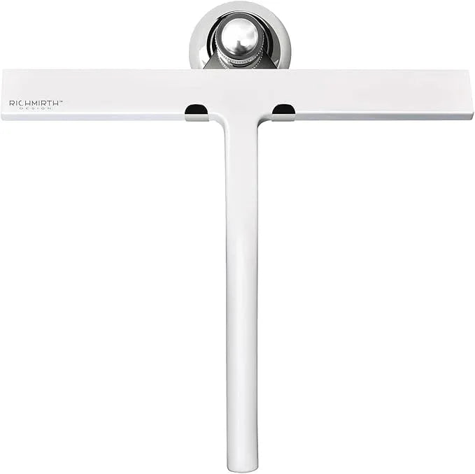 Shower Squeegee for Glass Doors 10 Inch, RICHMIRTH All Purpose Squeegee Cleaning Tool for Window Glass Mirror Bathroom Tile with Suction Cup Hooks - White - NeatNest