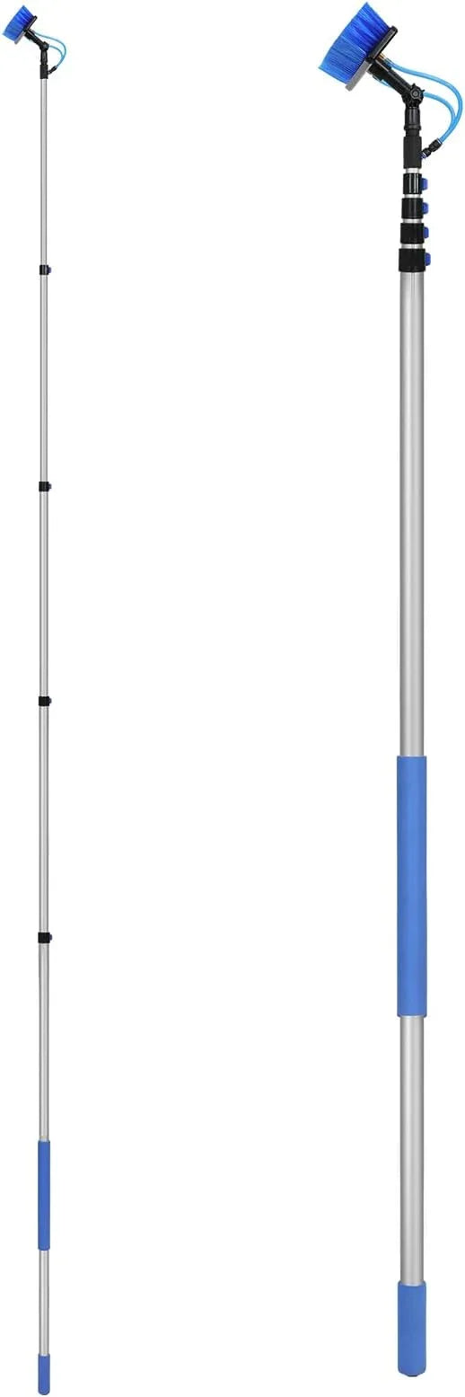 VEVOR Water Fed Pole Kit, 30FT Solar Panel Cleaning Pole with Extendable Handle, 180° Rotatable Brush Head & 65.6FT Hose, Household & Outdoor Window Cleaner Tool for Caravan Solar Panel Deck - NeatNest