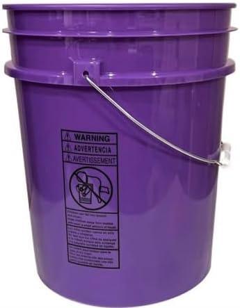 House Naturals 5 Gallon Food Grade, BPA Free, Made in USA, Plastic Bucket, 3 Colors, (Pack of 3) (5G-Pink-Magenta-Purple HN Black lids) - NeatNest