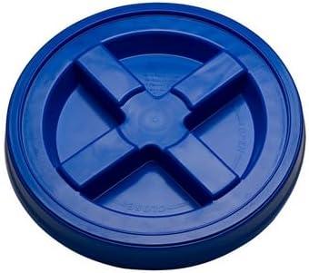 House Naturals 5 Gal Food Grade BPA Free Made in USA Yellow Plastic Buckets Premium 90 mil pails with Gasket Screw On Lids - Pack of 2 (Blue Lids) - NeatNest