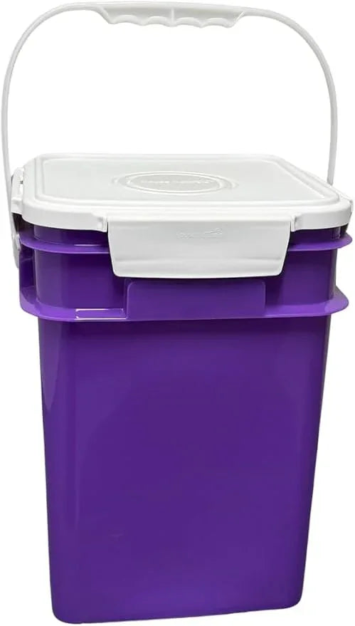 House Naturals 4 Gallon Square Food Grade Bucket Pail with Plastic Handles and Lid (Pack of 3) Made in USA containers (Purple) - NeatNest