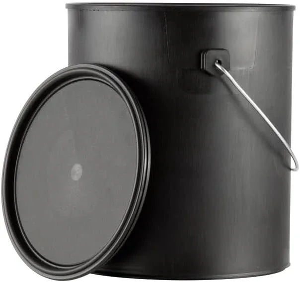 House Naturals 1 Gallon Plastic Paint Bucket can for Paint Storage Black All Plastic Made in USA - NeatNest