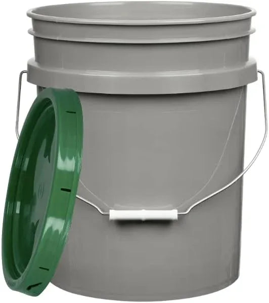 House Naturals 5 Gal Grey Plastic Bucket with Lid,(Pack of 2) Food Grade BPA Free - Cleaning Washing Transporting Food Water - NeatNest