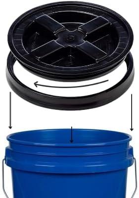 House Naturals 3.5 Gal Blue Plastic Buckets Food Grade BPA Free Made in USA pails with Screw On Lids - Pack of 2 - NeatNest