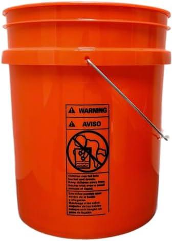 House Naturals 5 Gallon Scarlet Red Plastic Bucket Pail Food Grade BPA Free Made in USA pails with White Air Tight Screw on Lid (Pack of 2) (Scarlet Red with Black Screw On lid) - NeatNest