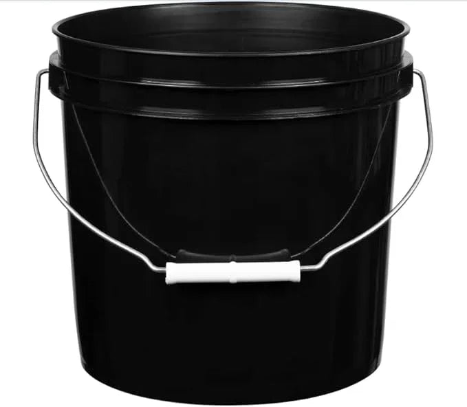 House Naturals 2 Gallon White Bucket with Screw on Lid - Pack of 3 Made in USA contrainers (Black Buckets with Blue Lids) - NeatNest