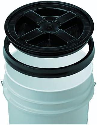 House Naturals 5 Gallon Food Grade Bucket Pail with Airtight Screw on Lid (Pack of 3) BPA Free Made in USA- 3 Colors (Aqua, Blue, Gray, Black lids) - NeatNest