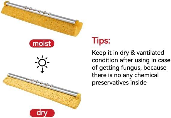 4 Pack of Replaceable Compressed Cellulose Sponge Mop Heads,Size:12.8 Inch(only 4 mop Heads not Include Handle) - NeatNest