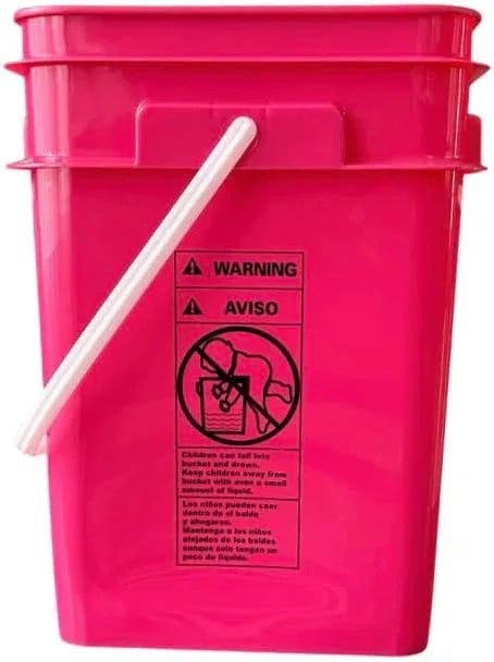 House Naturals 4 Gallon Square Food Grade Bucket Pail with Plastic Handles and Lid (Pack of 3) Made in USA containers (Pink/Magenta/Purple - White lids) - NeatNest