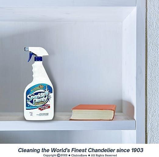 Sparkle Plenty Chandelier Cleaner Drip Dry Spray No Wipe - Dust Remover & Streak Free Glass Cleaner Spray for Crystal Chandelier & Window Screen - Versatile Household Cleaning Supplies (32 oz, 3 Pack) - NeatNest