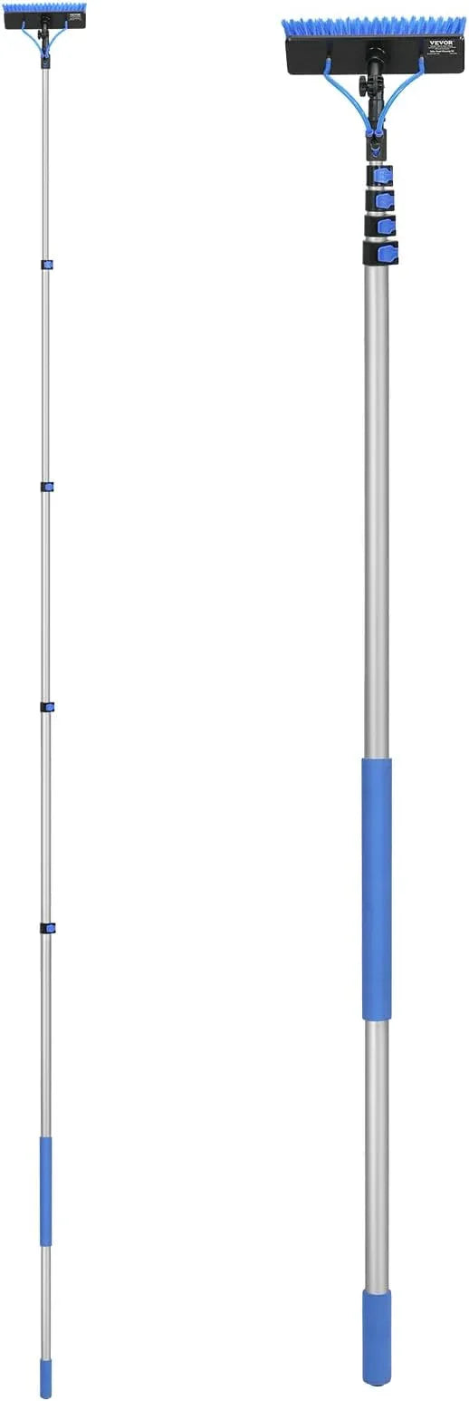 VEVOR Water Fed Pole Kit, 30FT Solar Panel Cleaning Pole with Extendable Handle, 180° Rotatable Brush Head & 65.6FT Hose, Household & Outdoor Window Cleaner Tool for Caravan Solar Panel Deck - NeatNest