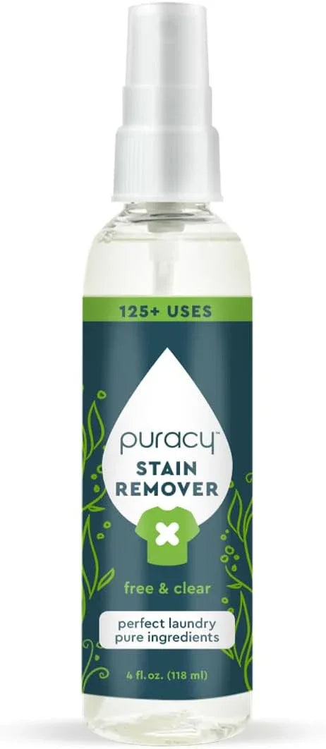 Puracy Stain Remover, Natural Travel and Laundry Stain Cleaner for Clothes, Baby Essentials, Kids Stains, Oil and Fabric Spot Cleaner, Unscented (Stain Remover Spray, 4 fl oz) - NeatNest