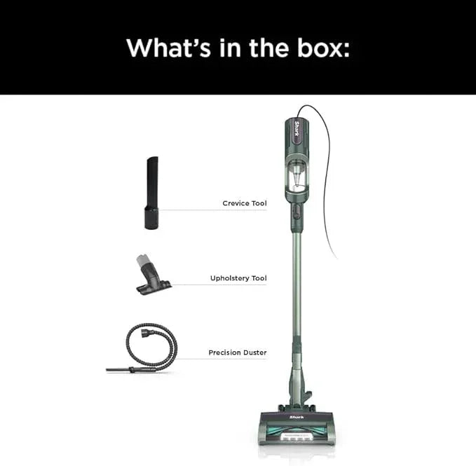 Shark Detect Ultralight Corded Stick Vacuum with Direction Detect and Self-Cleaning Brushroll, Powerful Hair Pickup, Ultra-Lightweight, Crevice & Upholstery Tool Included, Evergreen, HZ752 - NeatNest