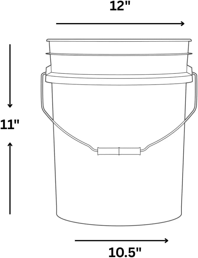 House Naturals 3.5 Gallon Aqua Food Grade BPA Free Bucket Pail with White AirTight Screw on Lid (Pack of 2) - NeatNest