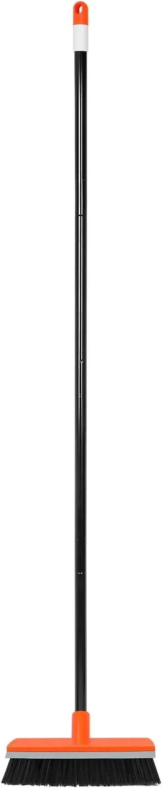 Deck Brush with Long Handle, Stiff Bristle Floor Scrub Broom, 55'' Outdoor Scrubber Remove Dirt, Leaves, Snow on Carpet, Patios, Garage, Concrete - NeatNest