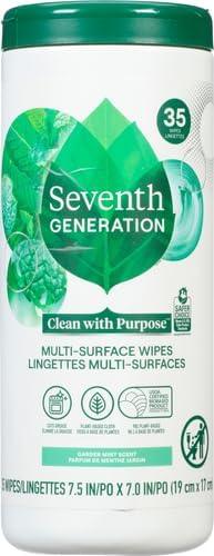 Seventh Generation Multi-Surface Cleaning Wipes, Garden Mint Scent, Cuts Grease & Grime, 35 Wipes - NeatNest