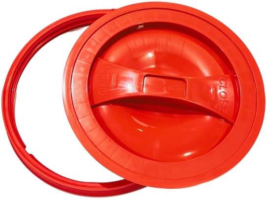 House Naturals 2 Gallon Red Plastic Food Grade BPA Free Made in USA Plastic Bucket Container with Red Screw On Lid - Pack of 3 - NeatNest