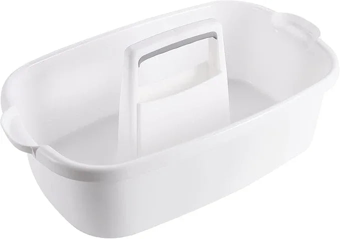 2-Pack Large White Cleaning Caddy for Cleaning Supplies with Handle - Portable Plastic Tote Organizer for Shower, Bathroom, Kitchen, Under Sink Storage - NeatNest