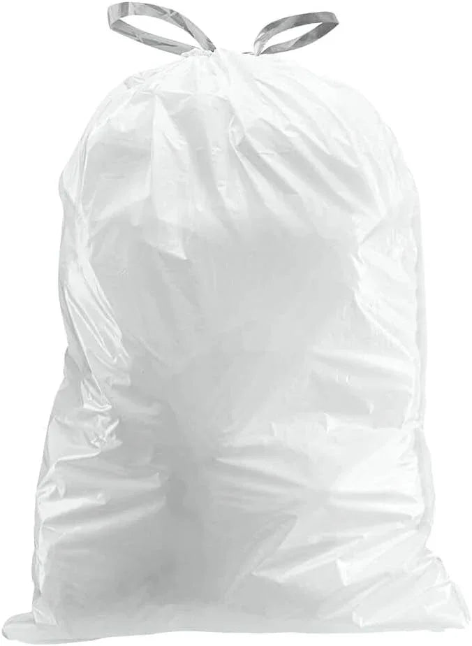 Plasticplace Custom Fit Trash Bags, Compatible with simplehuman Code X (200 Count) White Drawstring Garbage Liners 21 Gallon/ 80 Liter, 26" x 24.5" - NeatNest