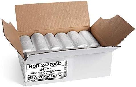Aluf Plastics High Density Trash Bags, 12 Gallon, 1000 Count, 8 Micron (eq), 24" x 27", Clear, for Bathroom, Office, Industrial, Commercial, Janitorial, Municipal, Recycling - NeatNest